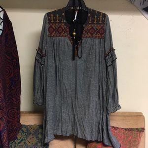 Free People Embroidered Tunic- Medium